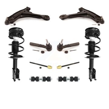 Front Arms & Complete Shock Tie Rods Link Sway Bar Kit (10Pc) For Pontiac Grand Am Malibu KSS-103946