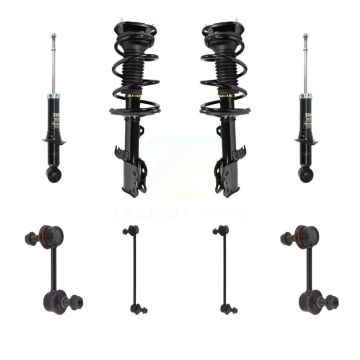 Front Rear Complete Strut & TOR Bar Link Kit (8Pc) For 03-06 Toyota Corolla KSS-107726