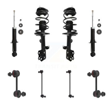 Front Rear Complete Strut & TOR Bar Link Kit (8Pc) For 2010 Pontiac Vibe FWD KSS-107727