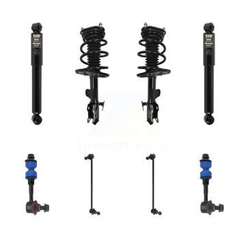 Front Rear Complete Suspension Strut Shock & TOR Bar Link Kit (8Pc) For Toyota RAV4 KSS-107758