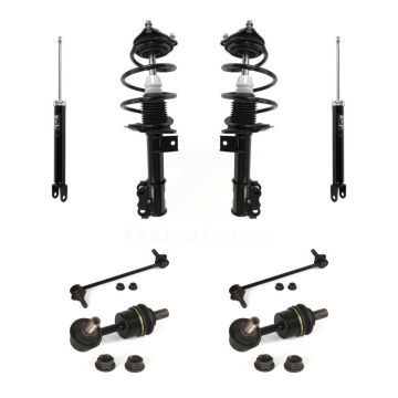 Front Rear Complete Strut Shock & TOR sway Bar Link Kit (8Pc) For Hyundai Sonata Kia KSS-107763