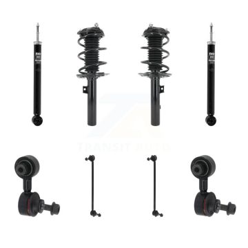 Front Rear Complete Suspension Strut Shock & TOR Bar Link Kit (8Pc) For Honda Civic KSS-107777