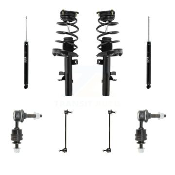 Front Rear Complete Suspension Strut Shock & TQ Bar Link Kit (8Pc) For Ford Focus KSS-107797