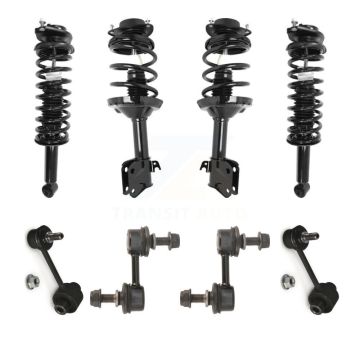 Front Rear Complete suspension Strut & TQ sway Bar Link Kit (8Pc) For Subaru Forester KSS-107817
