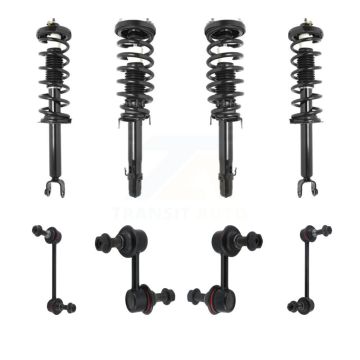 Front Rear Complete Strut & TOR Bar Link Kit (8Pc) For Acura TL Excludes All Wheel Drive KSS-107835
