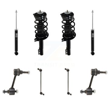 Front Rear Complete Suspension Strut Shock & TQ Bar Link Kit For Volkswagen Jetta KSS-108361