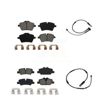 Front Rear Semi-Metallic Disc Brake Pads And Wear Sensors Kit For Mini Cooper KSW-100004