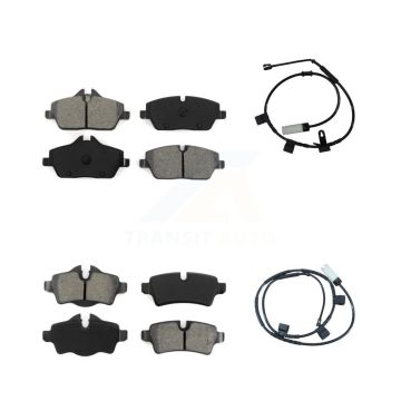 Front Rear Semi-Metallic Disc Brake Pads And Wear Sensors Kit For Mini Cooper 1.6L KSW-100005