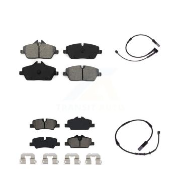 Front Rear Semi-Metallic Disc Brake Pads And Wear Sensors Kit For Mini Cooper KSW-100006