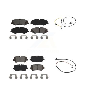 Front Rear Semi-Metallic Brake Pad & Wear Sensor Kit For Land Rover Range Sport Discovery KSW-100010