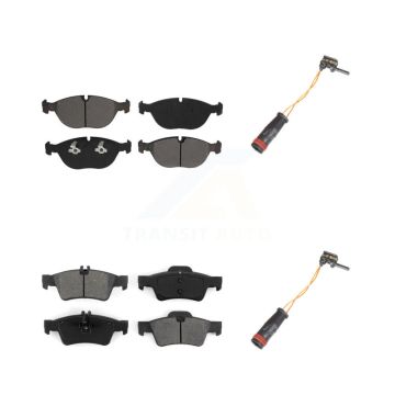 Front Rear Semi-Metallic Disc Brake Pad & Wear Sensor Kit For 2006 Mercedes-Benz E350 AWD KSW-100016