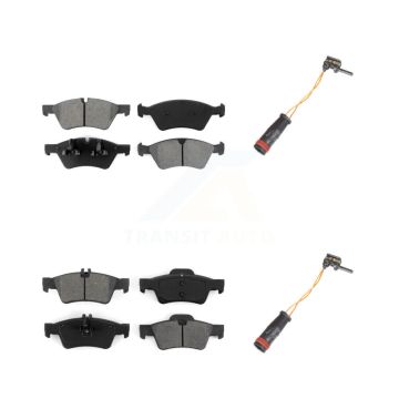 Front Rear Semi-Metallic Disc Brake Pads And Wear Sensors Kit For Mercedes-Benz E350 AWD KSW-100017