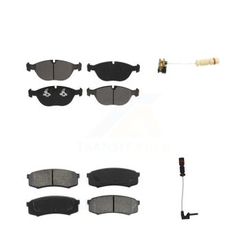 Front Rear Semi-Metallic Brake Pads & Wear Sensor Kit For 2000 Mercedes-Benz C43 AMG 4.3L KSW-100019
