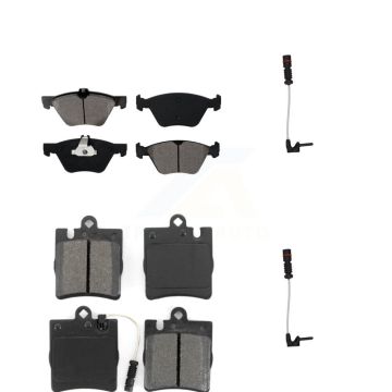 Front Rear Semi-Metallic Brake Pads & Extra Wear Sensor Kit For Mercedes-Benz E320 CLK320 KSW-100020