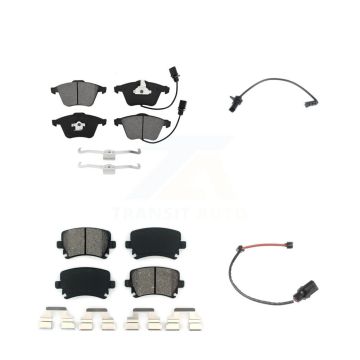 Front Rear Semi-Metallic Disc Brake Pads And Extra Wear Sensors Kit For 2011 Audi A6 KSW-100022