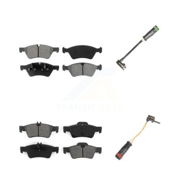 Front Rear Semi-Metallic Disc Brake Pads And Wear Sensors Kit For Mercedes-Benz E550 KSW-100027