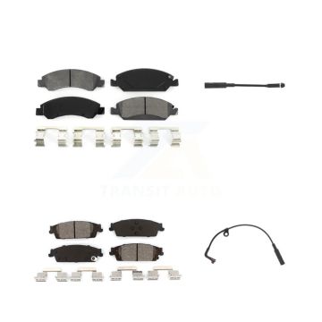 Front Rear Semi-Metallic Brake Pads & Wear Sensor Kit For Chevrolet Silverado 1500 LD GMC KSW-100028