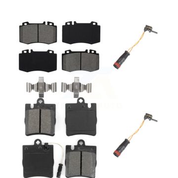 Front Rear Semi-Metallic Brake Pads & Extra Wear Sensor Kit For Mercedes-Benz C230 SLK350 KSW-100029