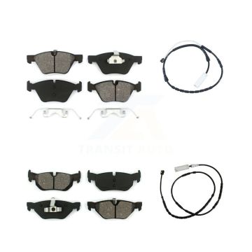 Front Rear Semi-Metallic Disc Brake Pads And Wear Sensors Kit For 2012 BMW X1 xDrive28i KSW-100036