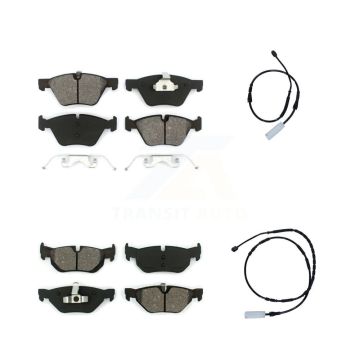 Front Rear Semi-Metallic Disc Brake Pads And Wear Sensors Kit For 2013 BMW 128i 3.0L KSW-100037