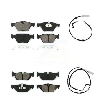 Front Rear Semi-Metallic Disc Brake Pads And Wear Sensors Kit For BMW 128i 328i 323i 325i KSW-100038