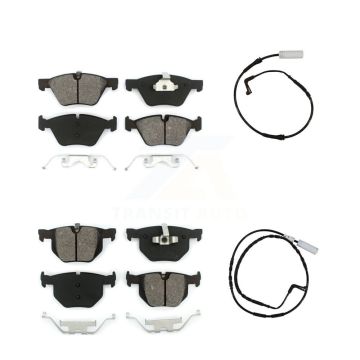 Front Rear Semi-Metallic Disc Brake Pads And Wear Sensors Kit For 2006 BMW 330i KSW-100039