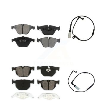 Front Rear Semi-Metallic Brake Pad And Wear Sensor Kit For BMW 530i 528i xDrive 525i 535i KSW-100041