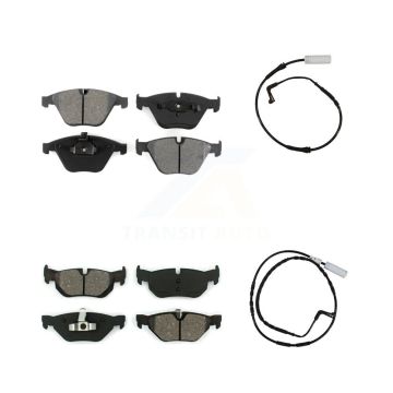 Front Rear Semi-Metallic Disc Brake Pads And Wear Sensors Kit For 2008 BMW 328i 3.0L KSW-100043