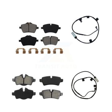 Front Rear Semi-Metallic Disc Brake Pads And Wear Sensors Kit For Mini Cooper KSW-100056
