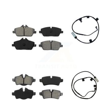 Front Rear Semi-Metallic Disc Brake Pads And Wear Sensors Kit For Mini Cooper KSW-100057