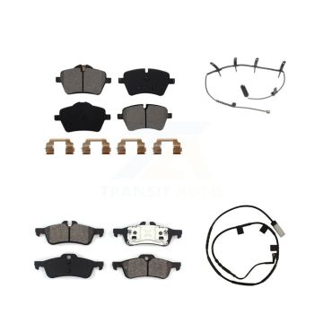 Front Rear Semi-Metallic Disc Brake Pads And Wear Sensors Kit For 2006 Mini Cooper 1.6L KSW-100058
