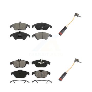 Front Rear Semi-Metallic Brake Pads Wear Sensor Kit For Mercedes-Benz C300 C350 E350 E550 KSW-100063