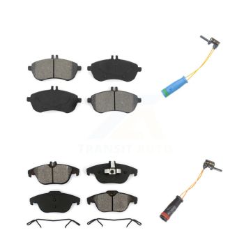 Front Rear Semi-Metallic Disc Brake Pads Wear Sensor Kit For 2012 Mercedes-Benz C250 1.8L KSW-100064