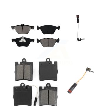 Front Rear Semi-Metallic Disc Brake Pads & Extra Wear Sensor Kit For Mercedes-Benz CLK320 KSW-100065