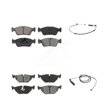 Front Rear Semi-Metallic Brake Pad And Wear Sensor Kit For BMW 325i 325Ci 320i 328i 323Ci KSW-100068