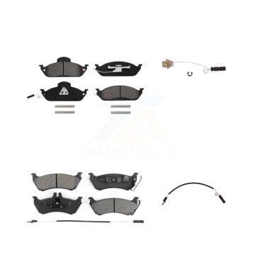 Front Rear Semi-Metallic Brake Pads & Extra Wear Sensor Kit For Mercedes-Benz ML320 ML350 KSW-100072