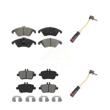 Front Rear Semi-Metallic Disc Brake Pads And Wear Sensors Kit For Mercedes-Benz SLK350 KSW-100078
