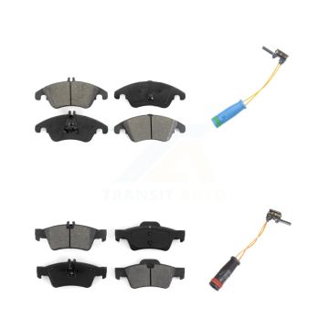 Front Rear Semi-Metallic Disc Brake Pads And Wear Sensors Kit For Mercedes-Benz E400 KSW-100080