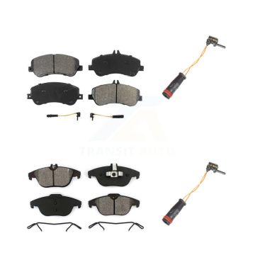 Front Rear Semi-Metallic Brake Pads Extra Wear Sensor Kit For Mercedes-Benz GLK350 GLK250 KSW-100082