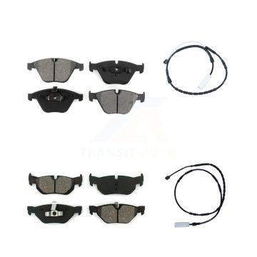 Front Rear Semi-Metallic Disc Brake Pad And Wear Sensor Kit For 2012 BMW 328i xDrive 3.0L KSW-100086