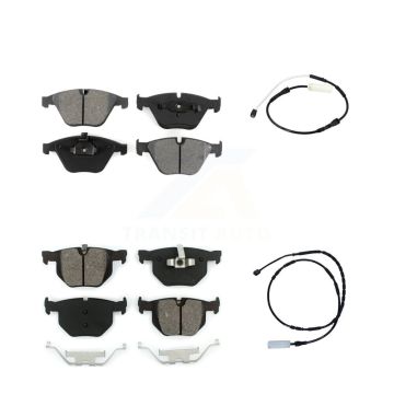 Front Rear Semi-Metallic Disc Brake Pads And Wear Sensors Kit For BMW 335i 335is 335d KSW-100087