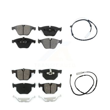 Front Rear Semi-Metallic Brake Pads Wear Sensor Kit For 13 BMW X1 xDrive35i with AWD 3.0L KSW-100088