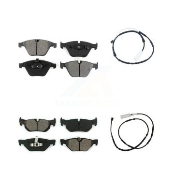 Front Rear Semi-Metallic Brake Pads Wear Sensor Kit For 13 BMW X1 xDrive28i with AWD 2.0L KSW-100089