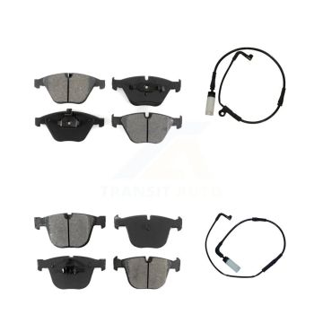 Front Rear Semi-Metallic Disc Brake Pads And Wear Sensors Kit For BMW 550i 545i 645Ci KSW-100091