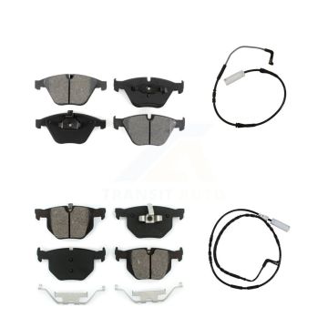 Front Rear Semi-Metallic Disc Brake Pads And Wear Sensors Kit For BMW 335i 335d 3.0L KSW-100092