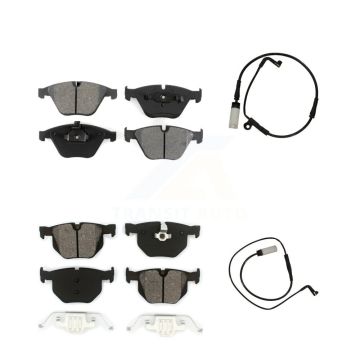 Front Rear Semi-Metallic Brake Pads & Wear Sensor Kit For BMW 535i xDrive Wagon with 3.0L KSW-100093