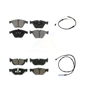 Front Rear Semi-Metallic Disc Brake Pads And Wear Sensors Kit For BMW 328i xDrive KSW-100097