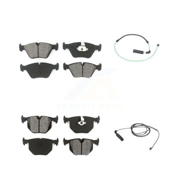 Front Rear Semi-Metallic Disc Brake Pad And Wear Sensor Kit For BMW 330Ci 330i 330xi 3.0L KSW-100099