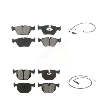 Front Rear Semi-Metallic Disc Brake Pads And Wear Sensors Kit For 2004-2010 BMW X3 KSW-100100