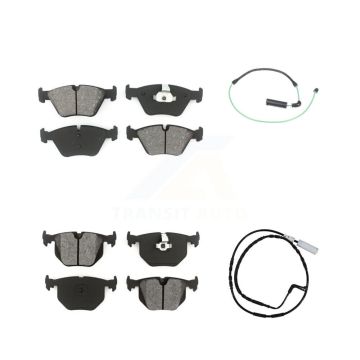 Front Rear Semi-Metallic Disc Brake Pads And Wear Sensors Kit For 2005 BMW 330xi 3.0L KSW-100101